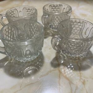 Collectible child’s toy punch cups Federal Glass Company “Tulip and Honeycomb”